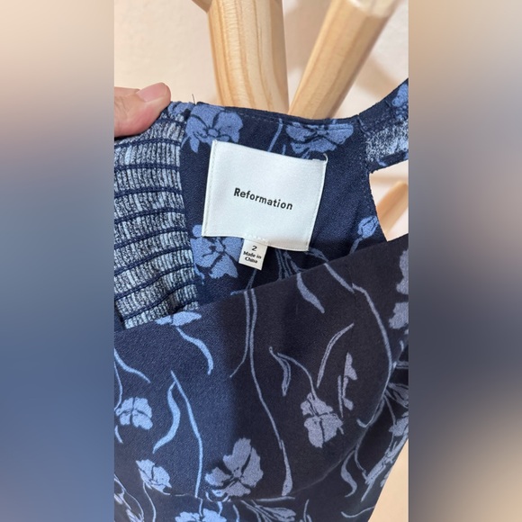 Reformation Bryson Dress In Georgia Blue, brand new, never worn, no flaws. - Picture 12 of 13
